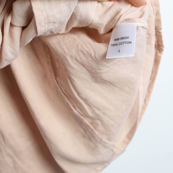 NWT House of Harlow pink peasant top cottagecore blouse eyelet old rose cotton - Picture 7 of 10